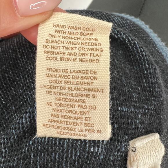 FREE PEOPLE We The Free Blue Rolled Round Neck Cotton Blend Long Sleeve Top XS - Picture 9 of 9